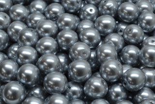 Voskované perly, stříbrná, 10 mm, 10 ks 