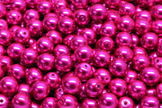 Voskované perly, růžová, 6 mm, 20 ks 