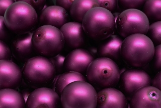 Voskované perly saténové, fialová, 12 mm, 6 ks 