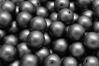 Voskované perly saténové, šedá, 12 mm, 6 ks 