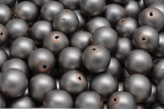 Voskované perly saténové, světle šedá, 10 mm, 10 ks 