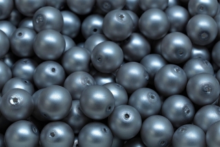 Voskované perly saténové, modrá, 8 mm, 14 ks 
