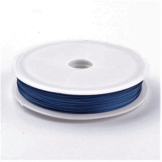 Ocelové bižuterní lanko, modré, 0,38 mm, 5 m