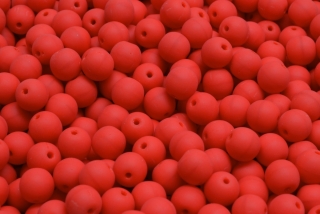 Mačkané kuličky, 6 mm, červená, MAT, 30 ks