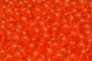 Mačkané kuličky, 6 mm, oranžová, čirá, 30 ks