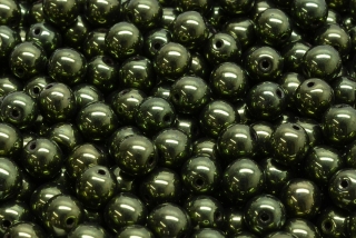 Mačkané kuličky, 6 mm, olivová, 30 ks
