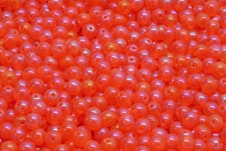 Mačkané kuličky, 4 mm, oranžová, čirá, pokov, 70 ks