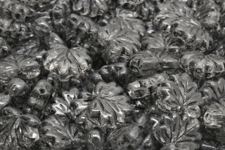 List mačkaný, čirý, černý zátěr, 13 x 11 mm, 6 ks