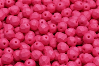 Broušené korálky, růžové, vosk, mat, 6 mm, 20 ks