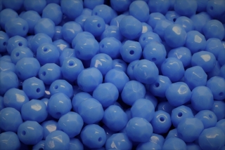 Broušené korálky, modré, 6 mm, 30 ks