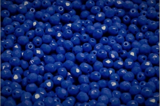 Broušené korálky, tmavě modré, 6 mm, 30 ks