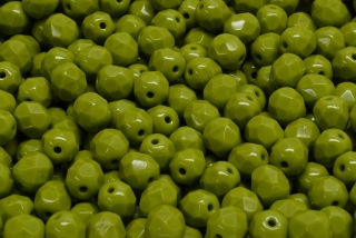 Broušené korálky, zelené, 6 mm, 20 ks