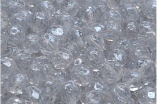 Broušené korálky, čiré, stříbrný nástřik, 8 mm, 10 ks