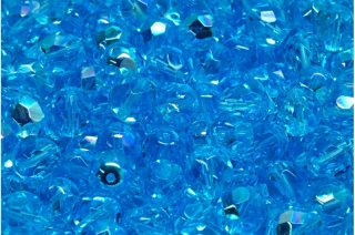 Broušené korálky, světle modré, půlpokov, 8 mm, 10 ks