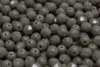 Broušené korálky, šedé, 6 mm, 20 ks