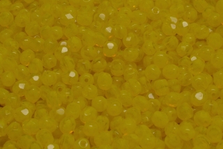Broušené korálky, žluté, žíhané, 4 mm, 40 ks
