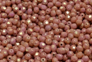 Broušené korálky, růžovohnědé, 4 mm, 40 ks