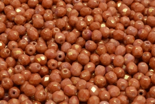 Broušené korálky, hnědé, 4 mm, 40 ks