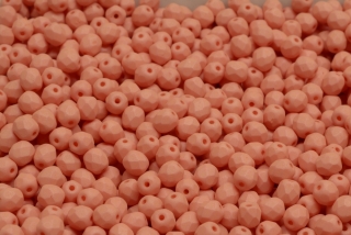 Broušené korálky, růžové, 4 mm, 30 ks