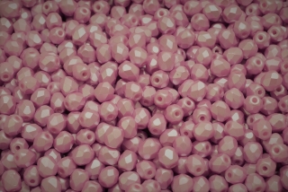 Broušené korálky, světle fialové, vosk, 4 mm, 30 ks