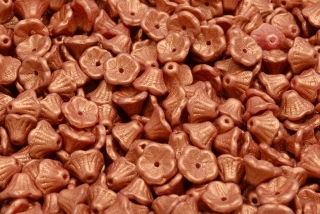 Zvonečky, 7 x 5 mm, měděné, vosk, 20 ks