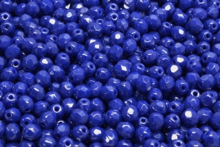 Broušené korálky, modré, 4 mm, 40 ks