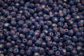 Broušené korálky, modré, AB, 4 mm, 40 ks
