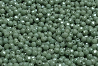 Broušené korálky, zelené, 3 mm, 60 ks