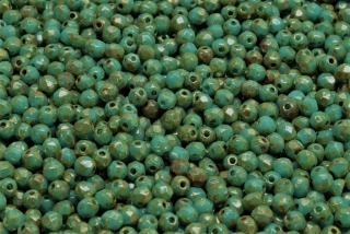 Broušené korálky, zelené, travertin, 3 mm, 60 ks