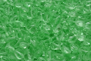 Srdíčka, 6 x 6 mm, zelená průhledná, 30 ks