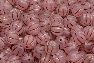 Melouny, 8 mm, růžová, měděný zátěr, 10 ks