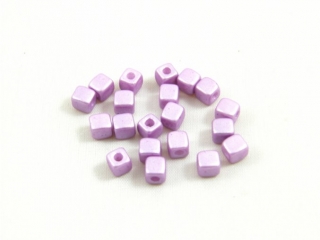 CUBIX - kostičky, 6 x 6 mm, fialová, vosk,  40 ks