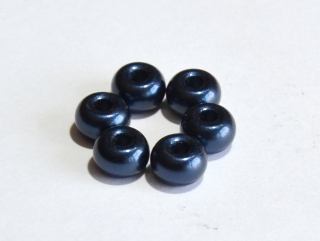 Rondelka - DONUT, 9 x 5,5 mm, tm. modrá, vosk, 6 ks