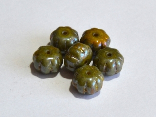 Dýně, 8 x 11 mm, zelená, listr, 6 ks