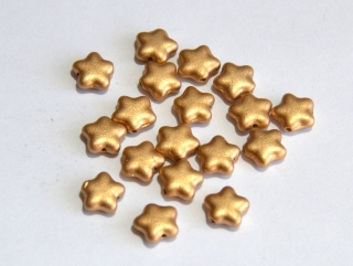 Hvězdičky, 8 mm, zlaté, vosk, 18 ks