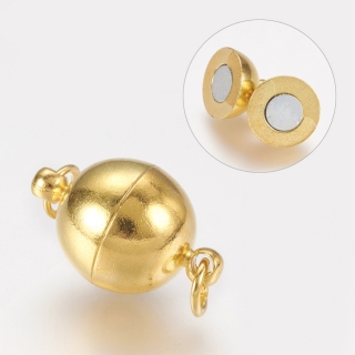 Magnetické zapínání s kroužky, zlaté, 14 mm, 1 ks